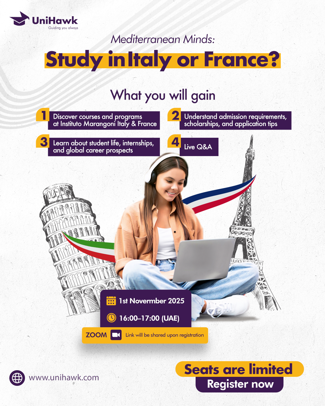 Mediterranean Minds: Study in Italy or France