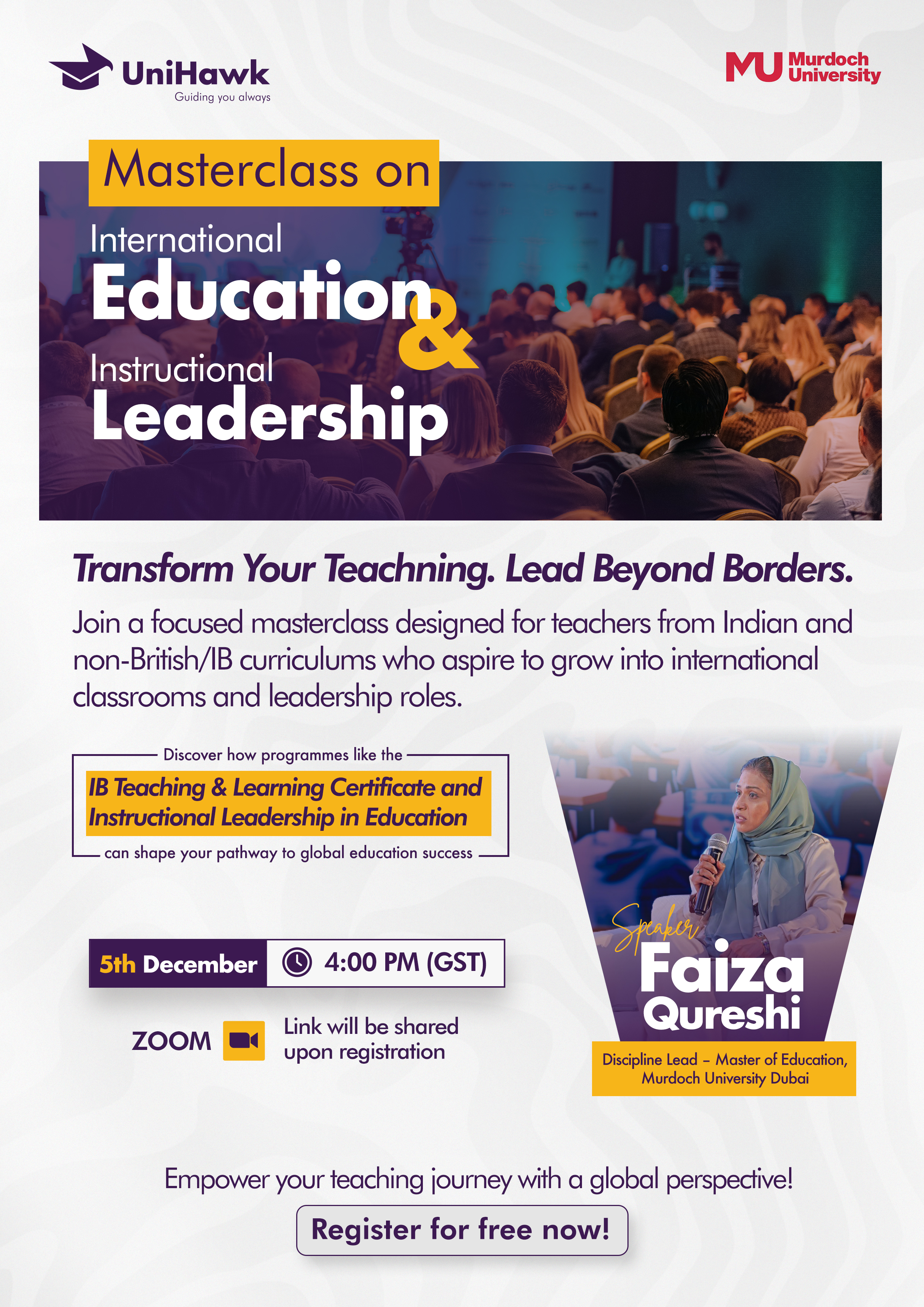 Masterclass on International Education & Instructional Leadership