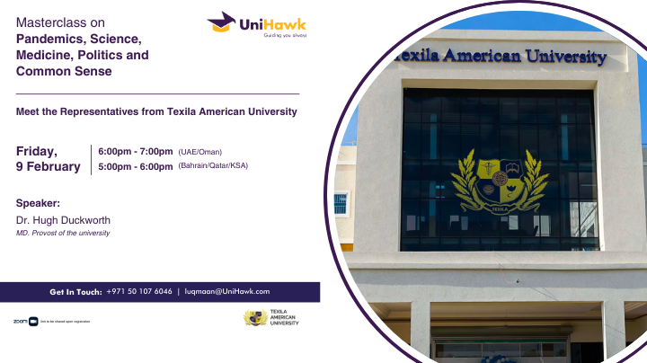 Masterclass on Pandemics, Science, Medicine, politics and Common Sense