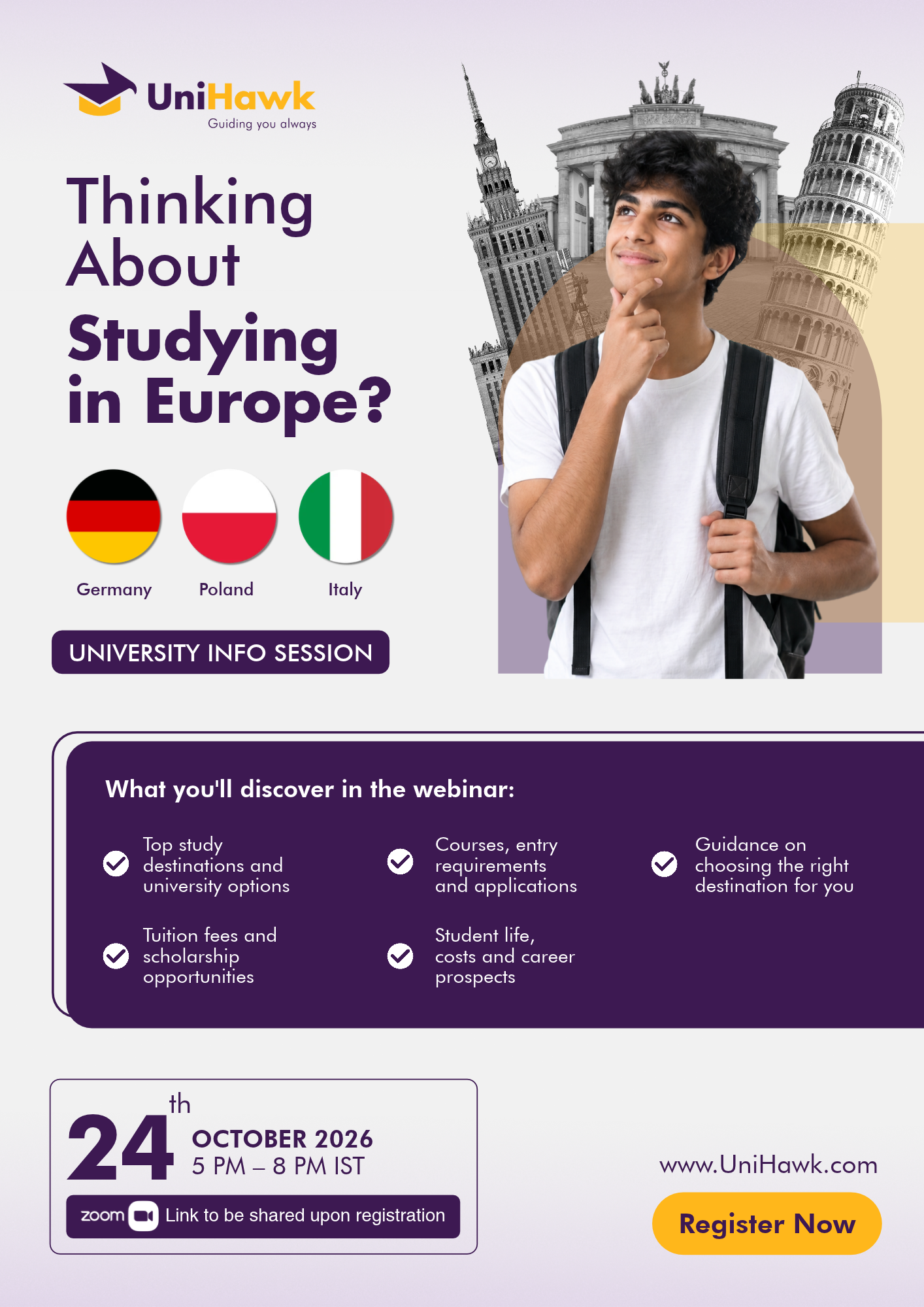University Info session : Germany, Poland, Italy